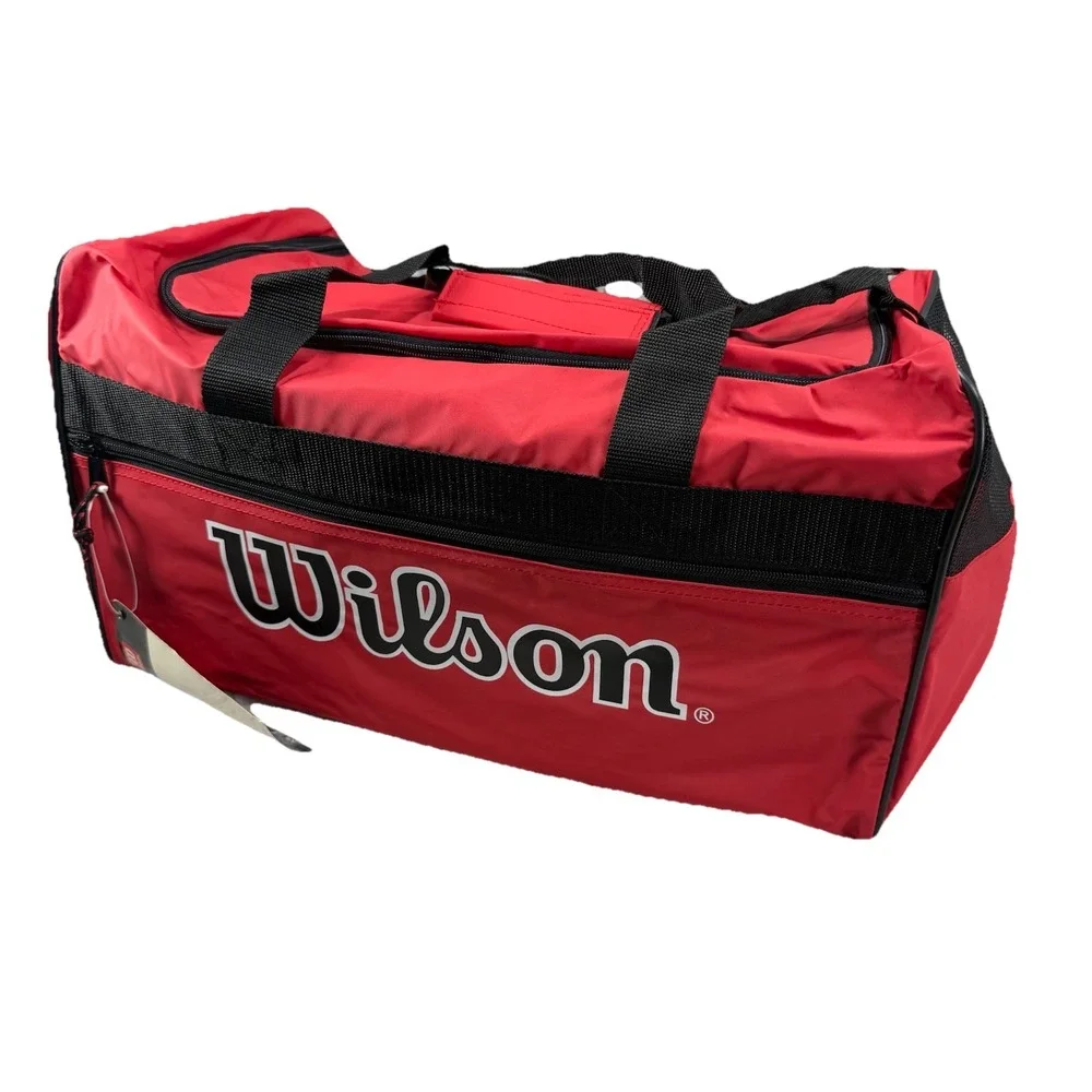 Vintage 90's Wilson   Tennis Duffle Gym Sports Bag Spell‎ Out  Red